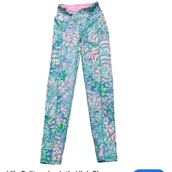 Lilly Pulitzer high rise Colorful Floral Leggings - Picture 2 of 3